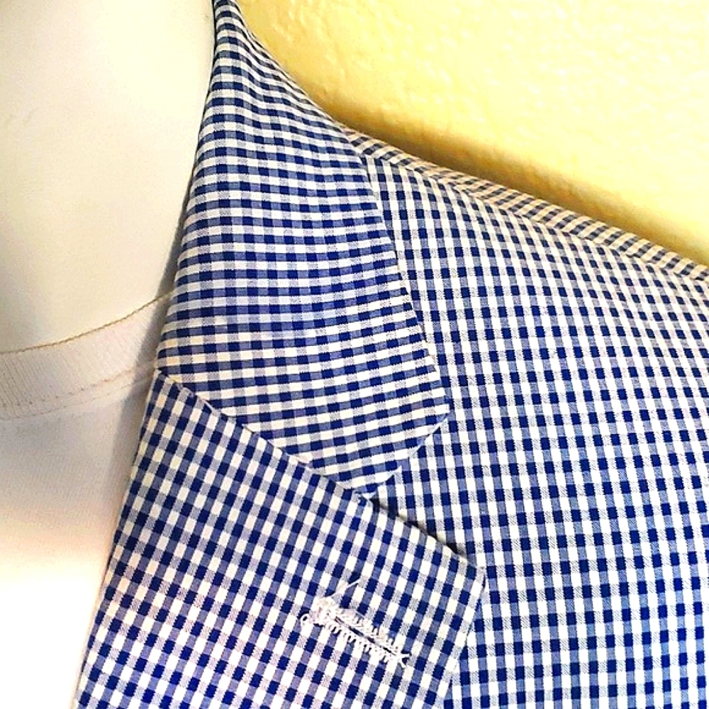 CHAPS Mens 44 R Blazer Sport Coat Blue Gingham Lined